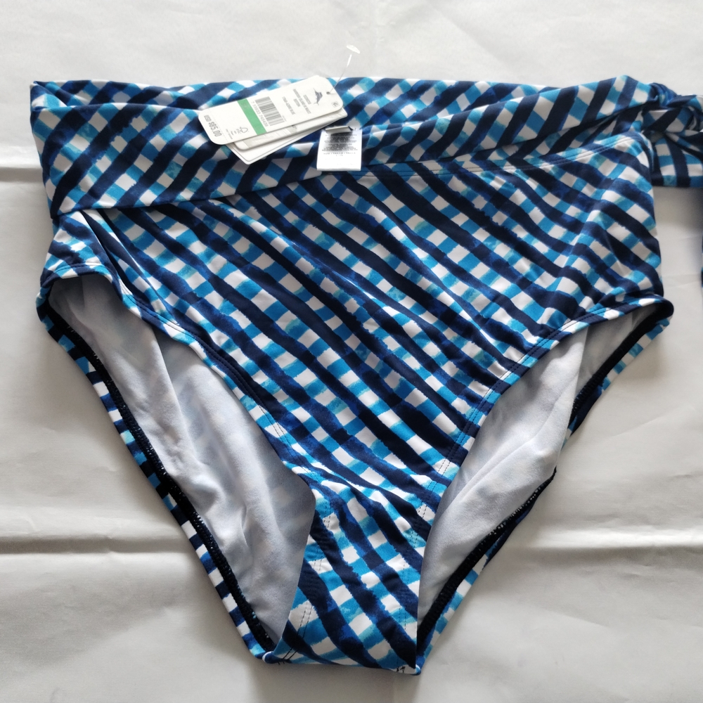 Tommy Bahama Blue and White Geometric Bikini